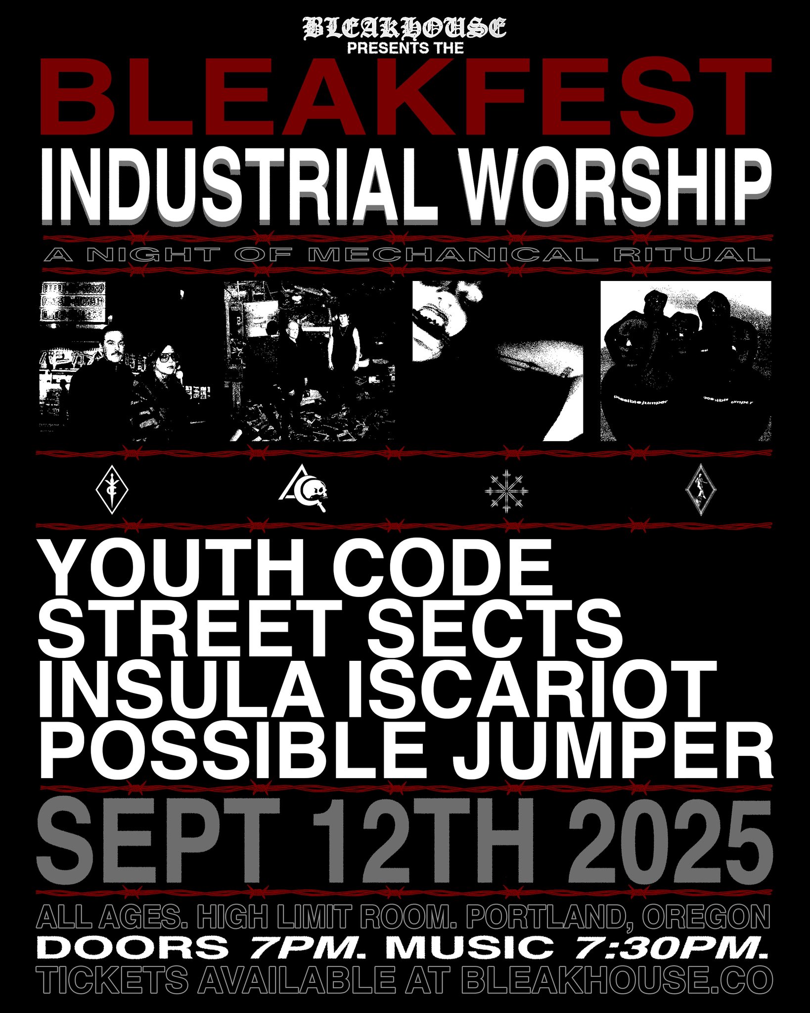 Bleakfest Vol. 2 Pre-Show ft. Youth Code, Street Sects, Insula Iscariot, Possible Jumper
