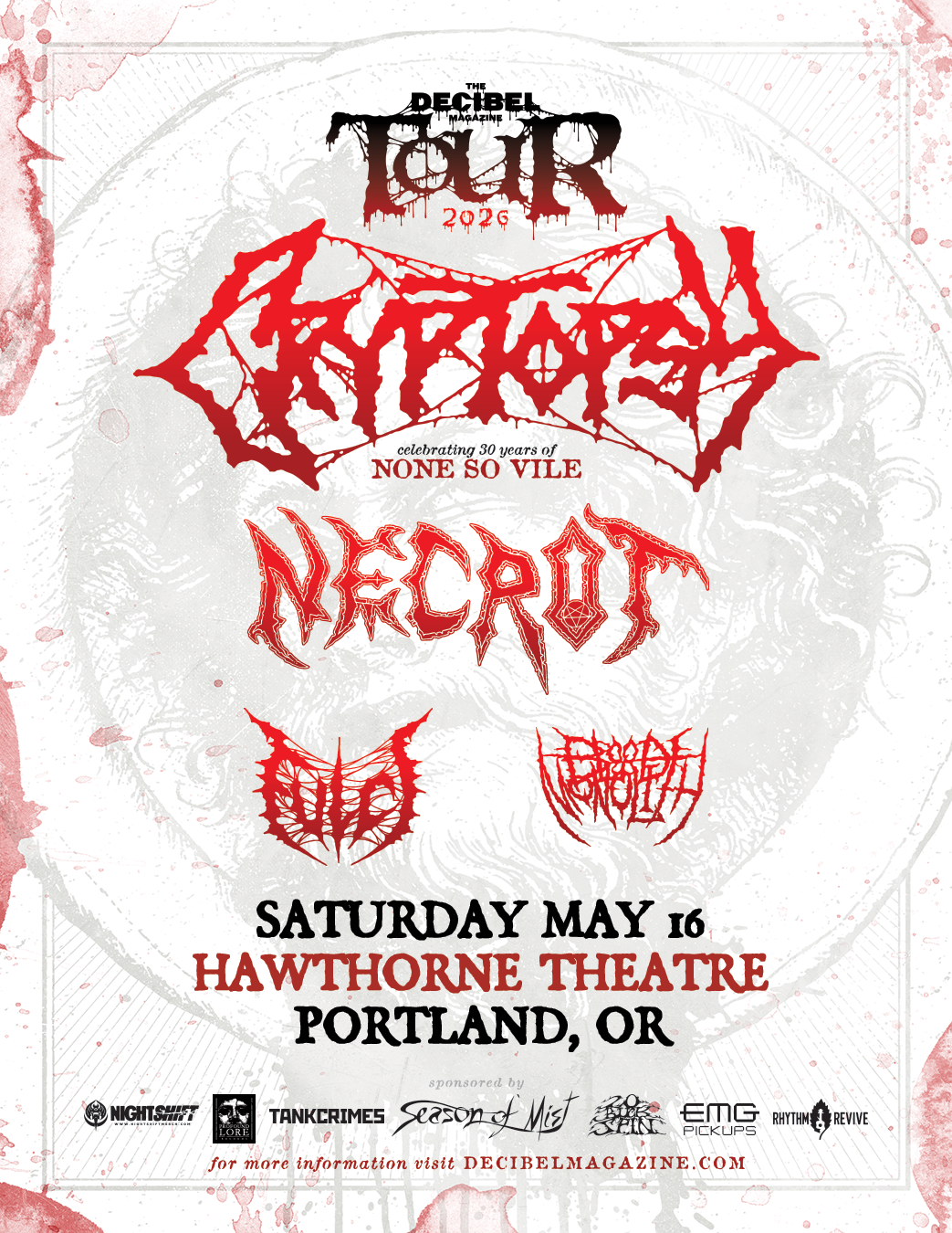 The Decibel Magazine Tour 2026 ft. CRYPTOPSY, NECROT, FULCI, & BLOOD MONOLITH 
