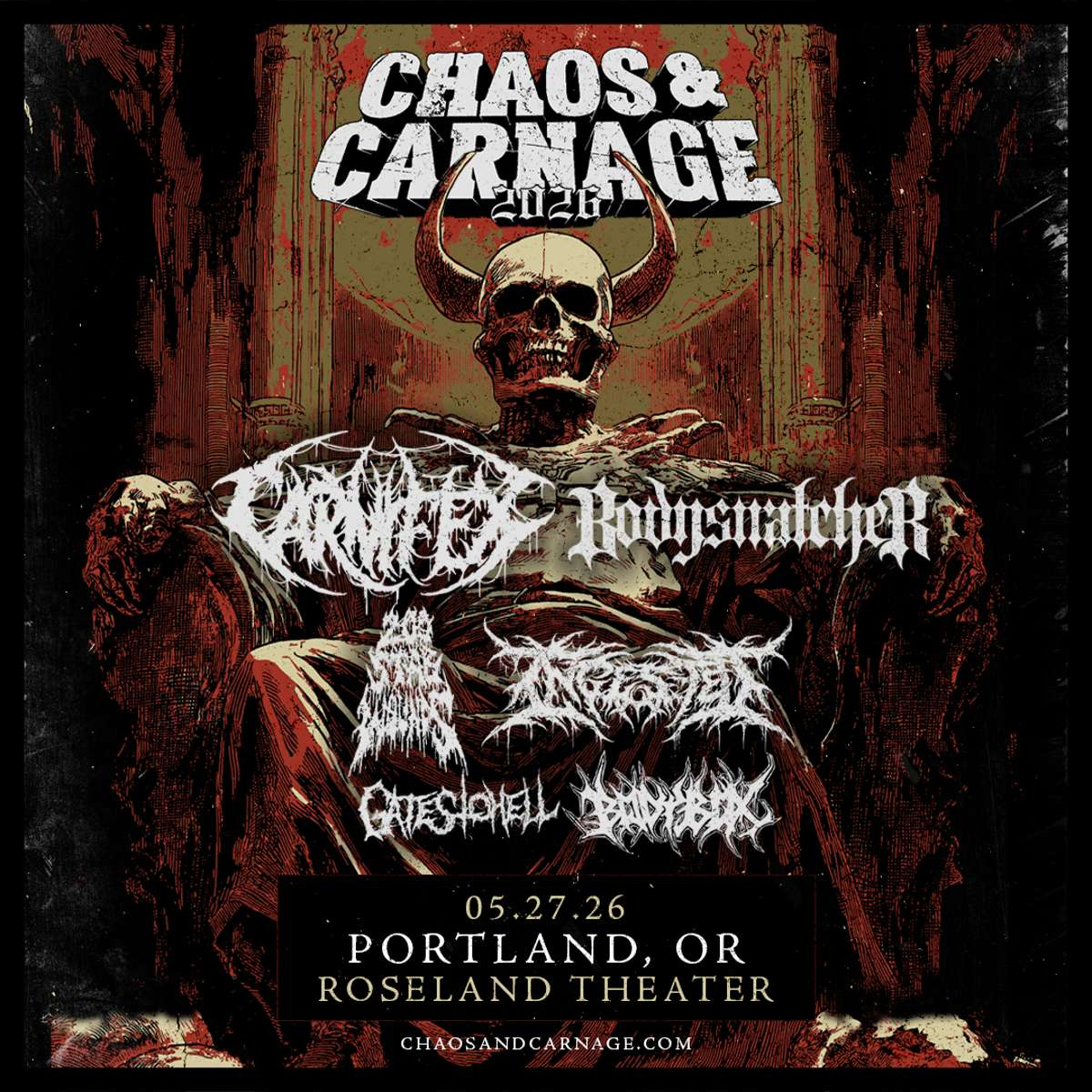 CHAOS & CARNAGE 2026 w/ CARNIFEX + BODYSNATCHER + SPECIAL GUESTS
